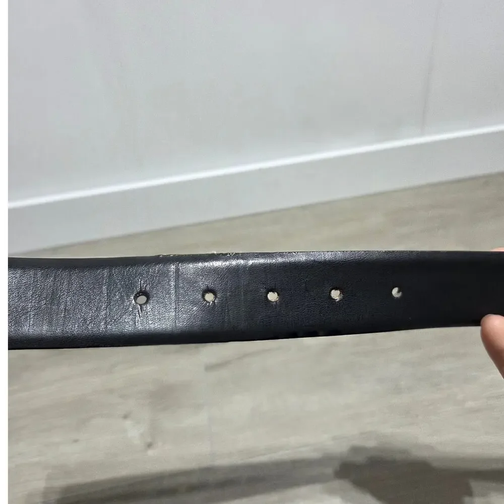 Banana Republic Men's Brown or Black Leather Belt size Medium with Silver Buckle